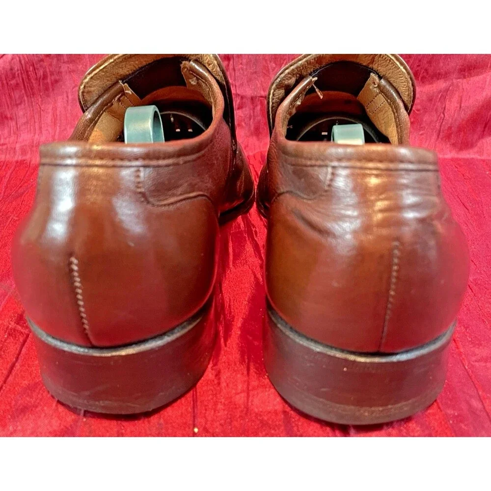 Mens Hanover Softech Brown Leather Loafers sz 9D